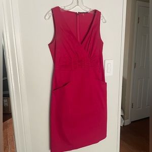 Elie Tahari Fuchsia Ruched Front Pocket Dress, 4